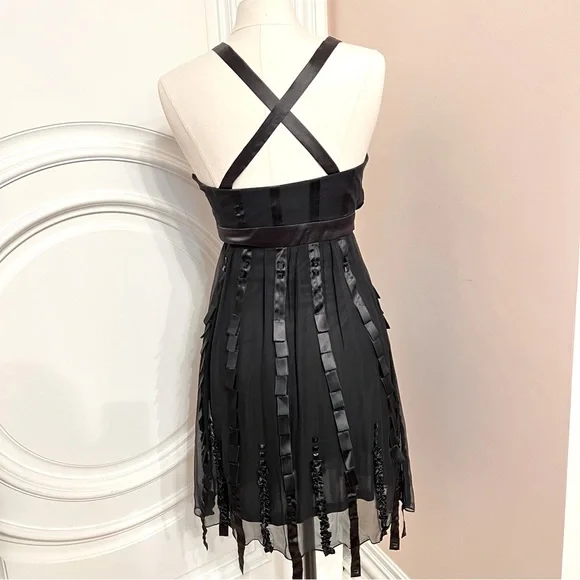 NWT Sue Wong Embellished Silk Blend Ribbon Dress - Picture 2 of 6